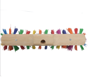 Preview: Besen Kunterbunt mit Stiel, Schrägansicht